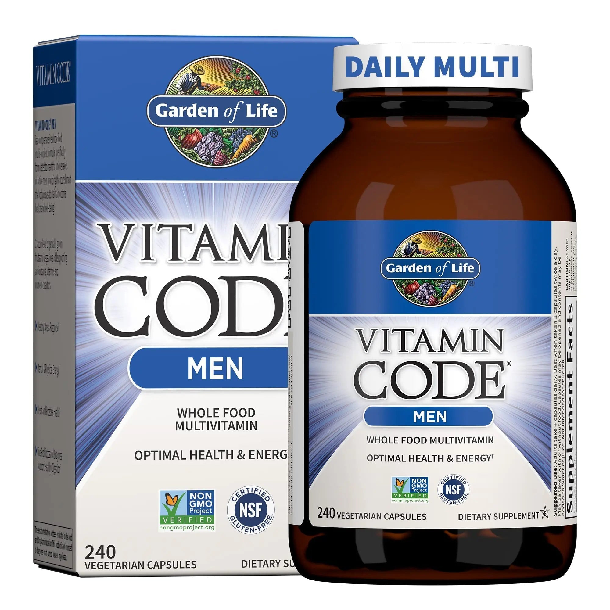 Garden of Life Vitamin Code, Whole Food Multivitamin for Men, 240 Vegetarian Capsules Garden of Life