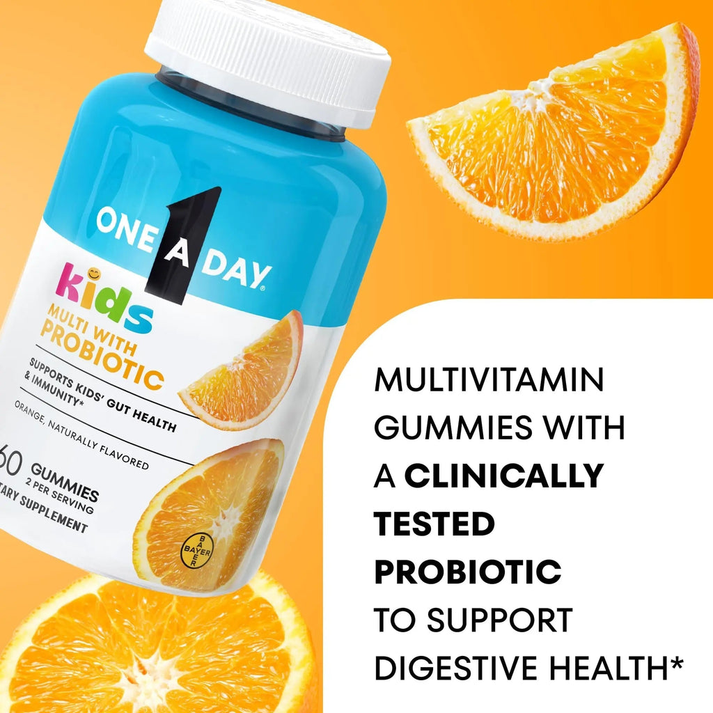 One A Day Kids Multivitamin with Probiotic, Multivitamin Gummies, Kids Probiotic for Digestive Health, Gummy Vitamins ONE A DAY