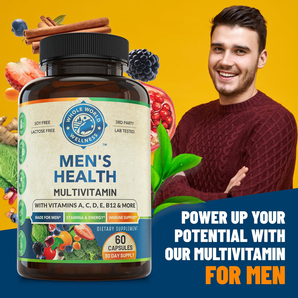 Womens Daily Multivitamins & Mens Daily Multivitamins Bundle (One Bottle Each) - Supports Holistic Wellness, Including Energy & Focus. Multivitamin & Multimineral Blend. Made in The USA. WHOLE WORLD WELLNESS buy supplements Au