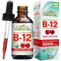 Why Not Natural Organic Vitamin B12 Liquid - Sublingual Extra Strength 60 x 5000 mcg Methylcobalamin Drops, Vegan,