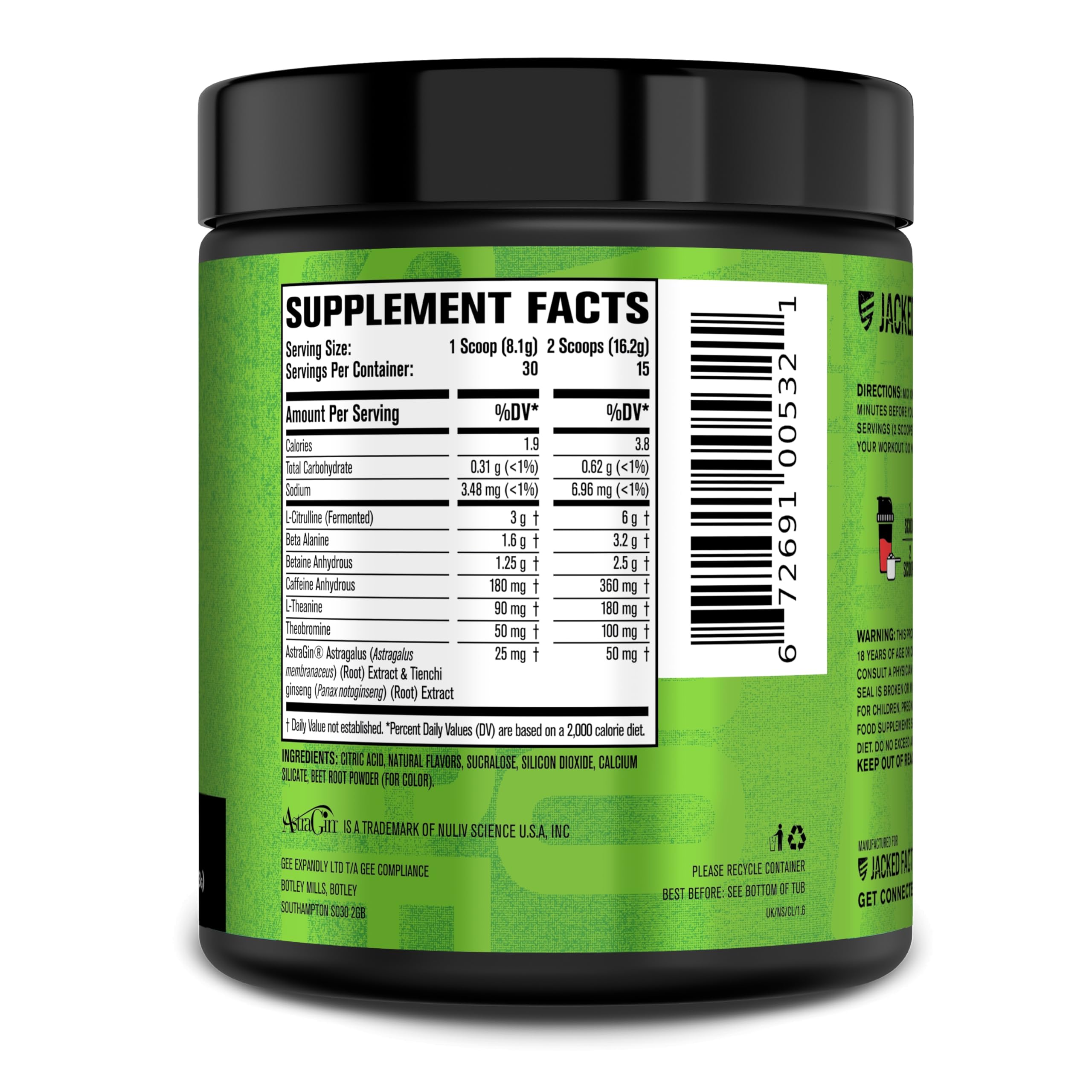 Jacked Factory NITROSURGE Pre Workout Supplement - Endless Energy, Instant Strength Gains, Clear Focus, Intense Pumps - NO Booster & Preworkout Powder with Beta Alanine - 30 Servings, Cherry Limeade Jacked Factory buy supplements Au