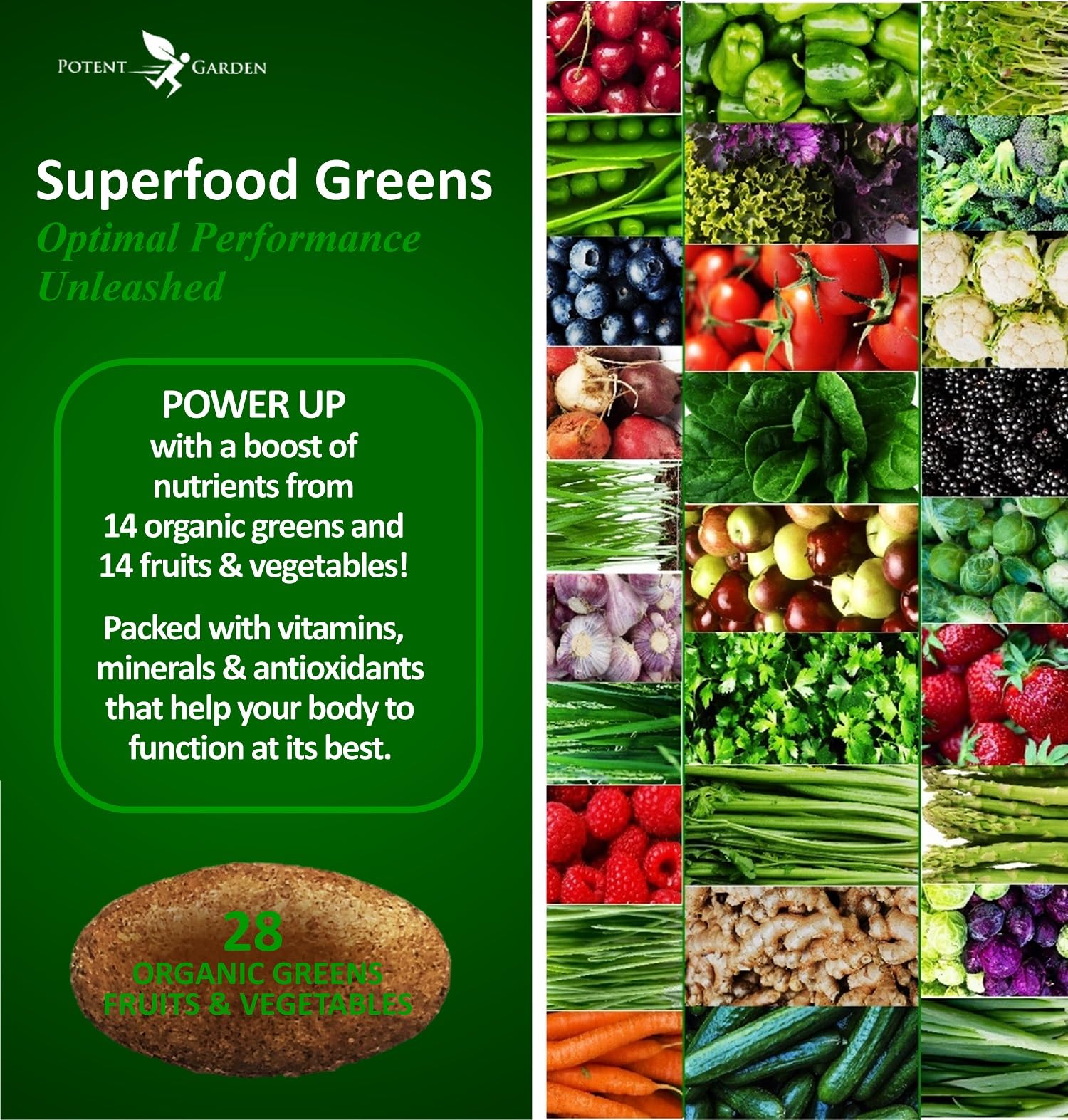 Potent Garden Daily Nutrition Bundle – Superfood Greens + Multivitamin Potent Garden buy supplements Au