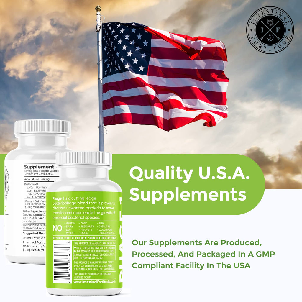 Intestinal Fortitude Phage 1 - Ultimate Gut Health Supplement, Total Restore Intestinal Defense, Patented Bacteriophage Blend for Gut Support, Digestive & Immune System Health, Destroy Bad Bacteria Intestinal FortitudeBuy Supplements Australia