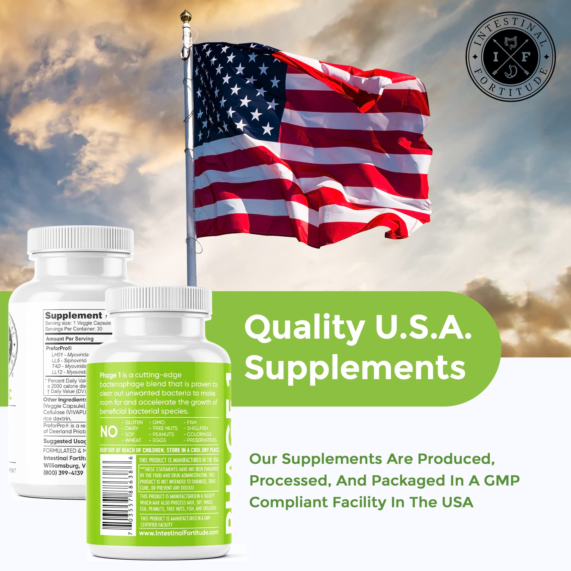 Intestinal Fortitude Phage 1 - Ultimate Gut Health Supplement, Total Restore Intestinal Defense, Patented Bacteriophage Blend for Gut Support, Digestive & Immune System Health, Destroy Bad Bacteria Intestinal FortitudeBuy Supplements Australia