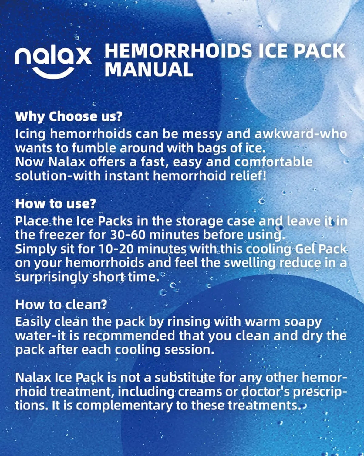 nalax Hemorrhoid Treatment Ice Pack for Fast Relief, FSA-HSA Eligible Cooling Gel Pads, Ultra-Soft, No Mess, Home Use for Hemorrhoid Sufferers & New Moms with Hemorrhoids, Includes 2 Storage Cases nalaxBuy Supplements Australia