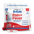 Dr. Kids Children’s Pain and Fever Medicine - Acetaminophen for Kids Ages 2-11, Pre-Measured Single-Use Vials for Headache, Sore Throat, Cold and Flu, Cherry Flavor, 20 Count Dr. KidsBuy Supplements Australia