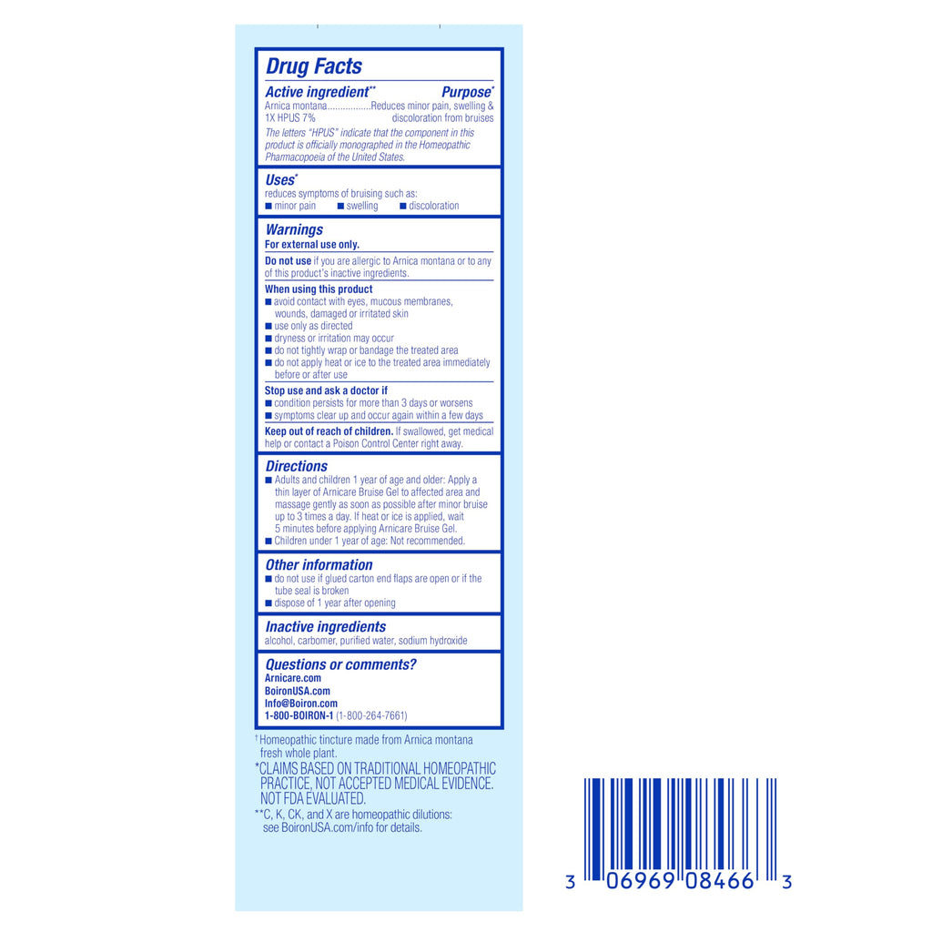 Boiron Arnicare Bruise Gel for Pain, Inflammation or Swelling, Soreness, and Discoloration - Non-greasy and Fragrance-Free - 4.2 oz BoironBuy Supplements Australia