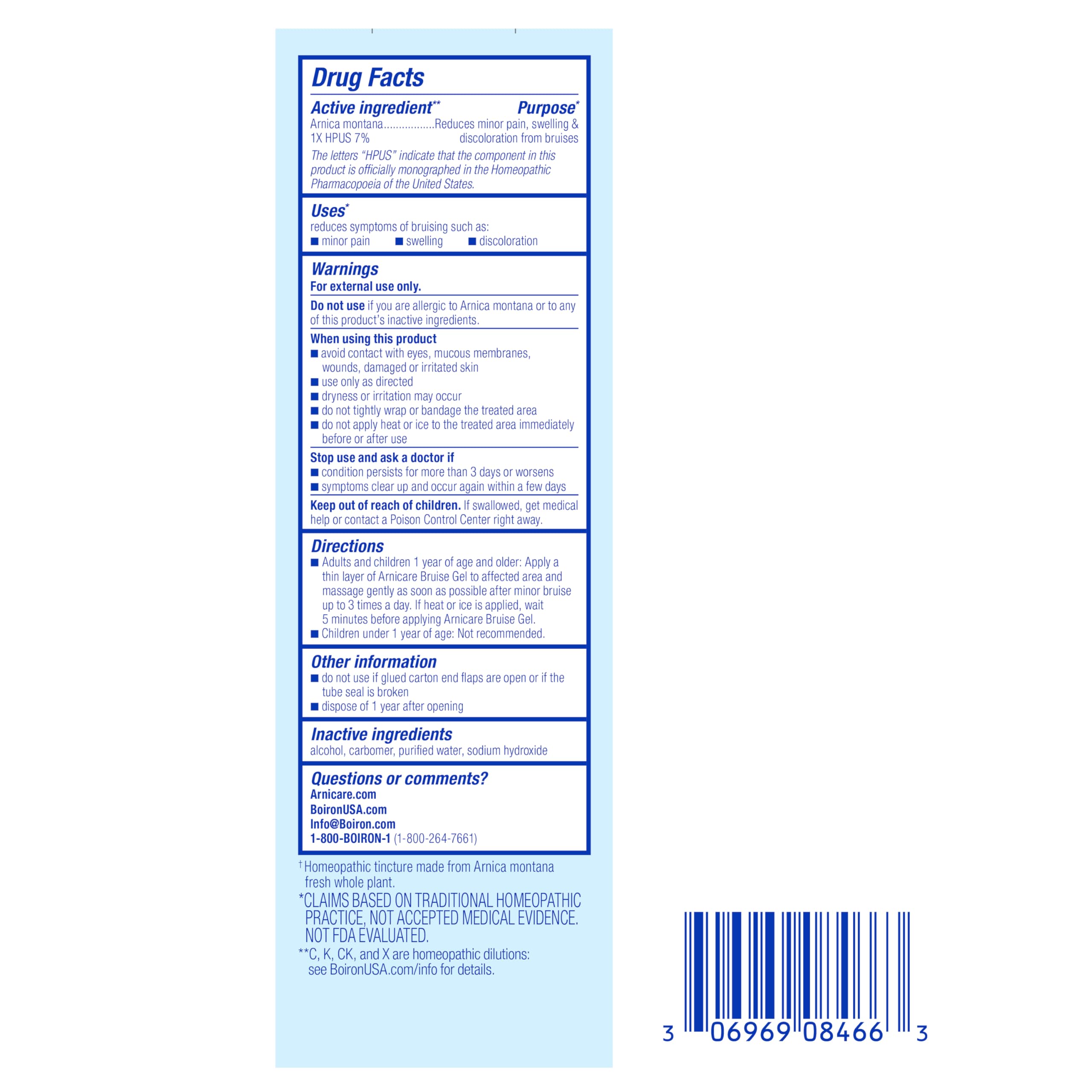 Boiron Arnicare Bruise Gel for Pain, Inflammation or Swelling, Soreness, and Discoloration - Non-greasy and Fragrance-Free - 4.2 oz BoironBuy Supplements Australia