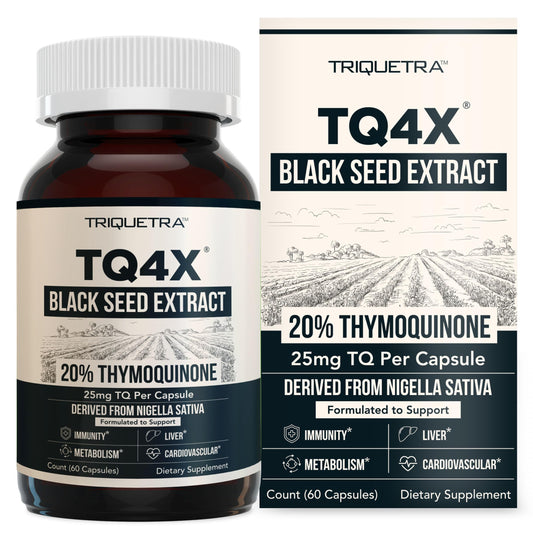 20% Thymoquinone Black Seed Extract Capsules - TQ-Advanced 4X®: Potent Thymoquinone Concentration Available - 60:1 Concentrate from Nigella Sativa