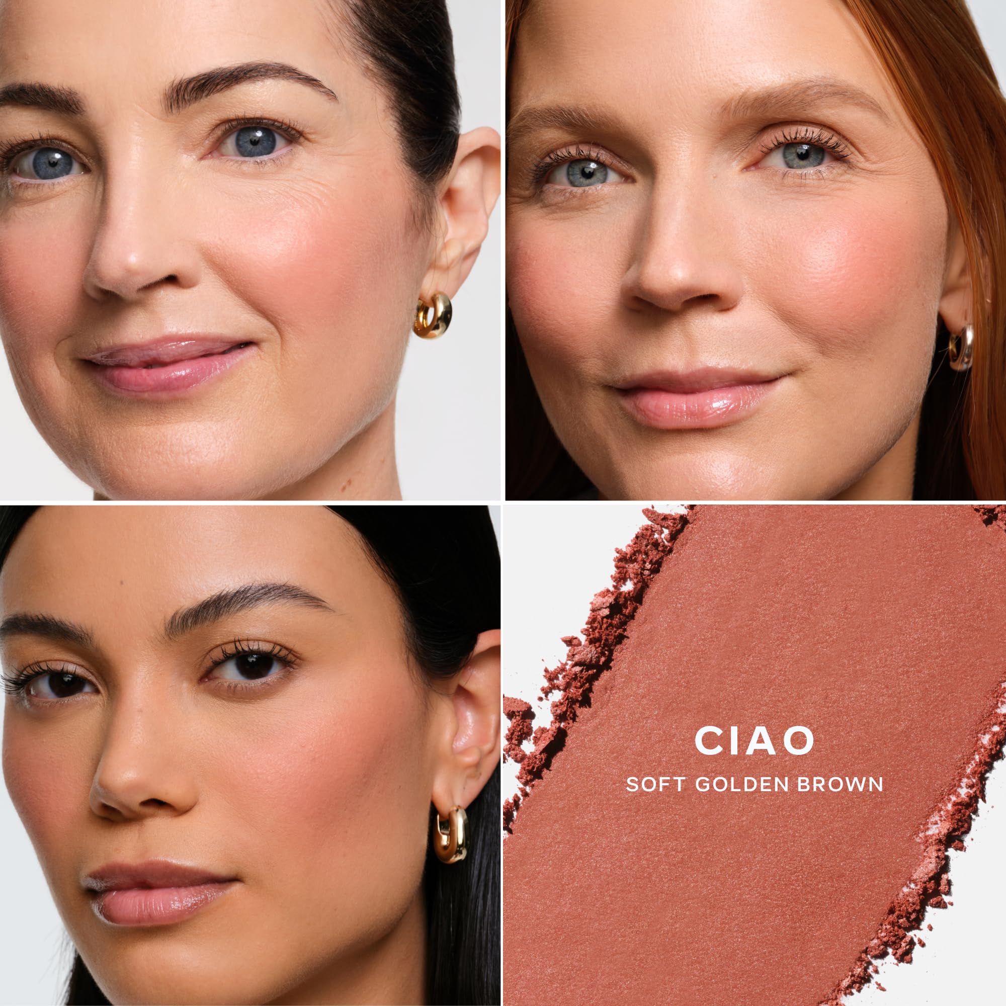 Saie SuperSuede Baked Blush - Talc-Free Powder Blush for Cheeks Infused with Hyaluronic Acid, Glycerin + Squalane - Hydrating Face Makeup for a Natural, Diffused Flush of Color - Ciao (0.1 Ounce) SaieBuy Supplements Australia