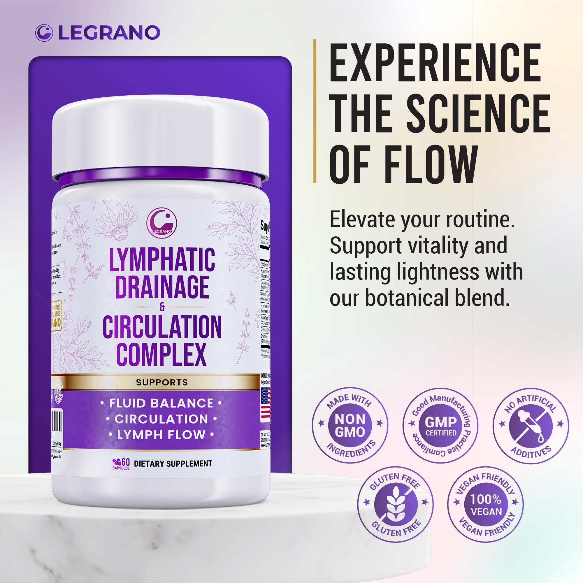 Advanced Lymphatic Drainage Supplements – Lymphatic Cleanse & Lymph System Support with Hesperidin, Rutin, Quercetin with Bromelain – Herbal Lymphatic Support Formula – 60 Capsules LEGRANOBuy Supplements Australia