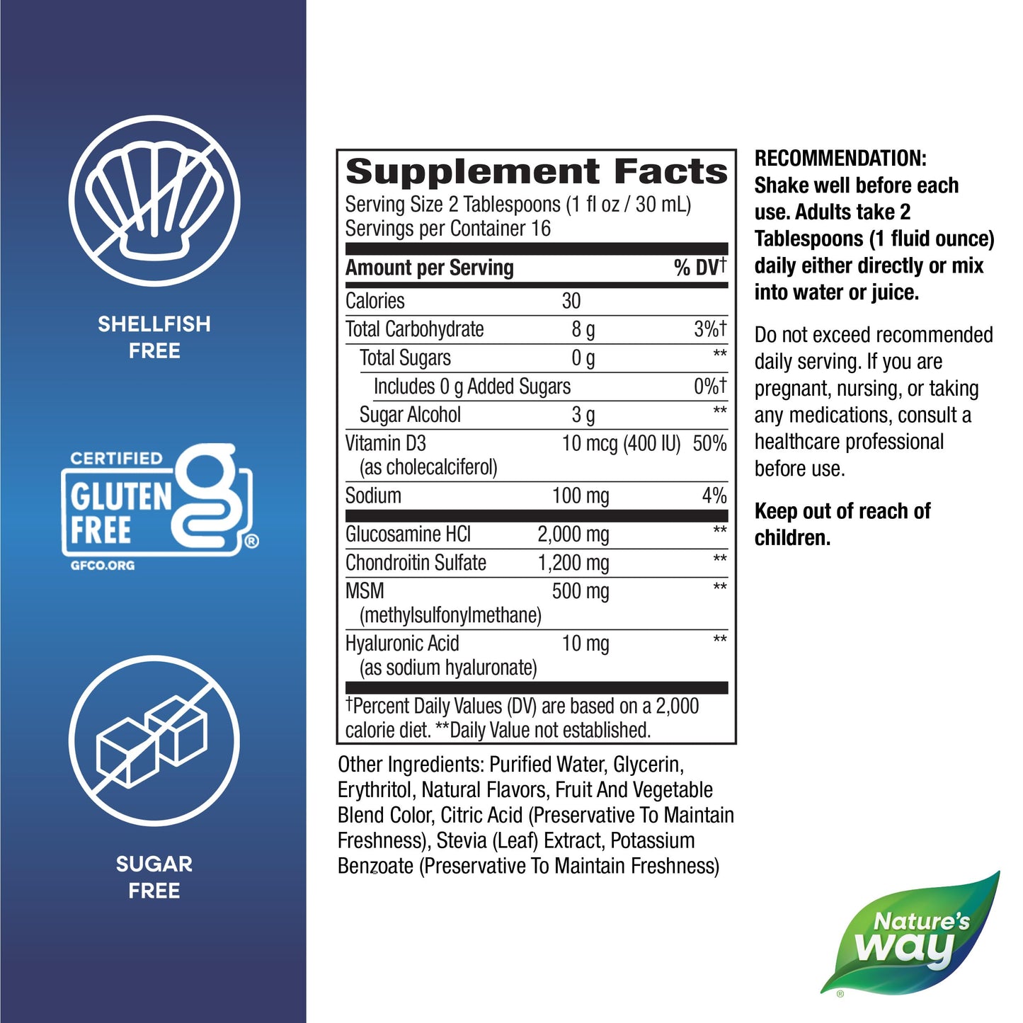 Nature's Way Joint Movement Glucosamine Fast Absorbing Liquid, Ultra Strength, Supports Healthy Bones*, Liquid Glucosamine Chondroitin, MSM with Vitamin D3, Berry Flavored, 16 Fl Oz Nature's WayBuy Supplements Australia