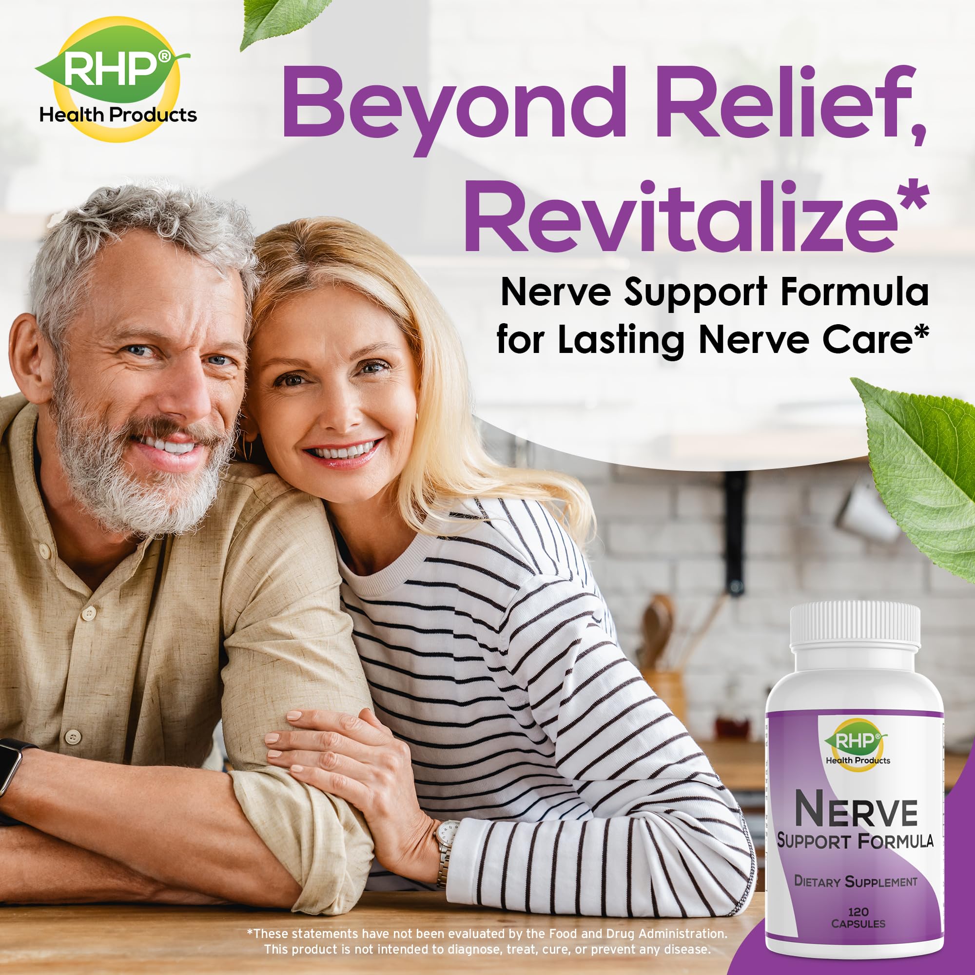 RHP Nerve Support Formula. Nutritional Support of Neuropathy, Nerve Relief from Aches, Nerve Pain & Discomfort. B-Complex with Benfotiamine and Methyl B12. 120 Capsules RHPBuy Supplements Australia