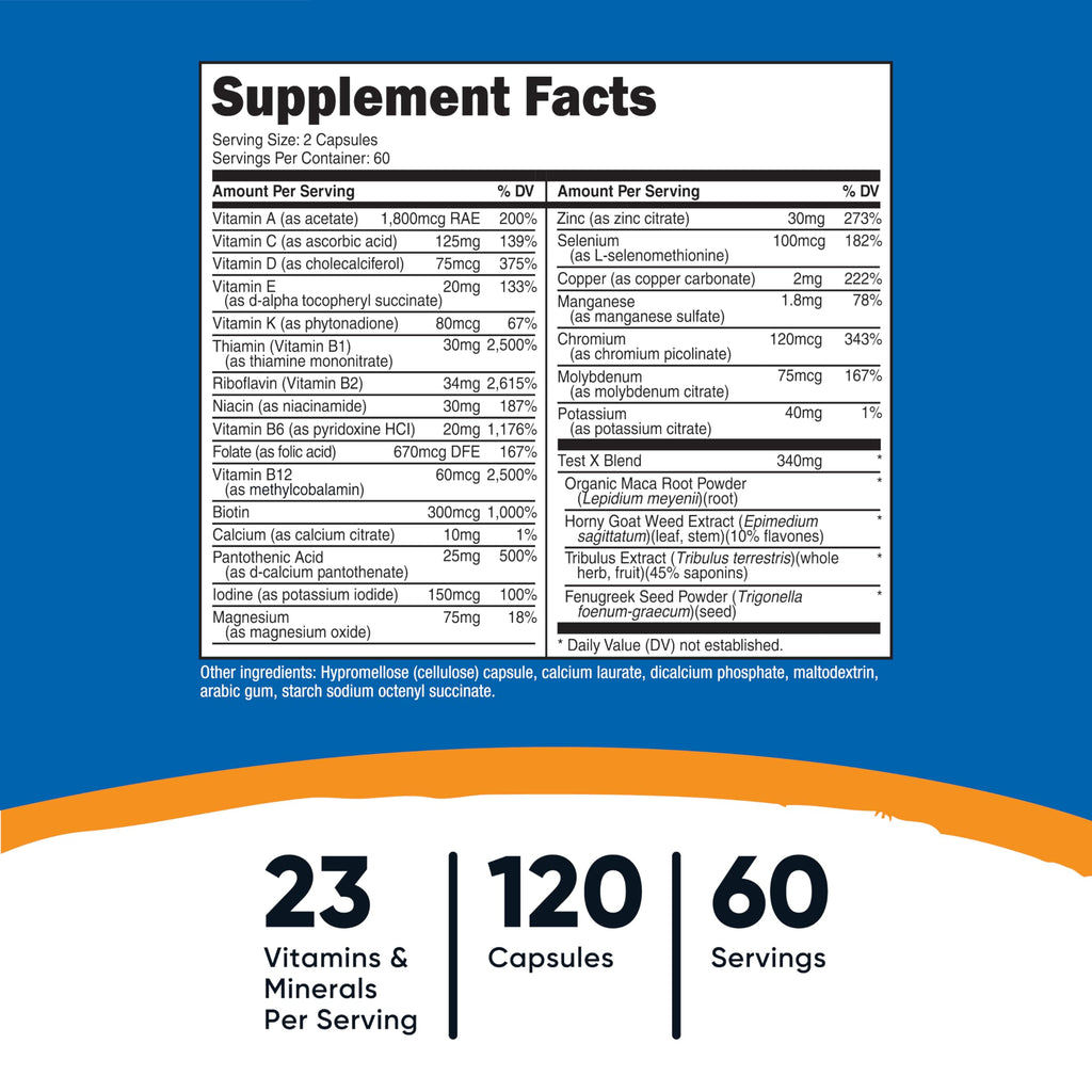 Nutricost Multivitamin for Men 120 Capsules - Vitamins and Minerals for The Healthy Man NutricostBuy Supplements Australia