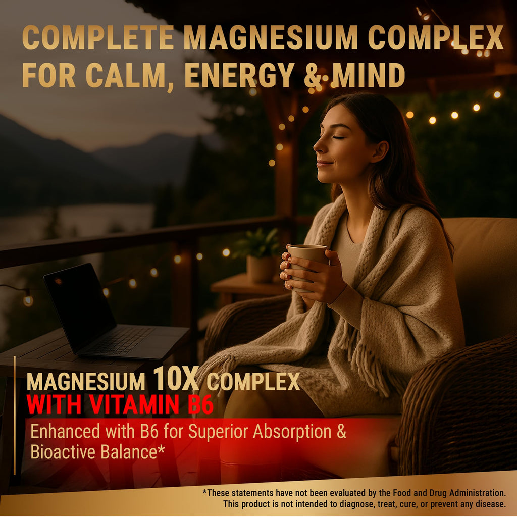 Magnesium 10X Complex – 900mg Elemental Magnesium | Glycinate, Gluconate, Malate, Orotate, Carbonate, Asparate, Taurate, Citrate, Bisglycinate, Ascorbate + Vitamin B6 for Superior Absorption New Elements buy supplements Au