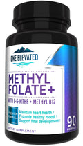 Double Strength & Most Bioactive Methyl Folate! Uniquely Formulated with Highest Pharmaceutical Grade Methylcobalamin (B12), Niacin, B1, B2 B6. Works Synergistically for Max Results-3 Month Supply One ElevatedBuy Supplements Australia