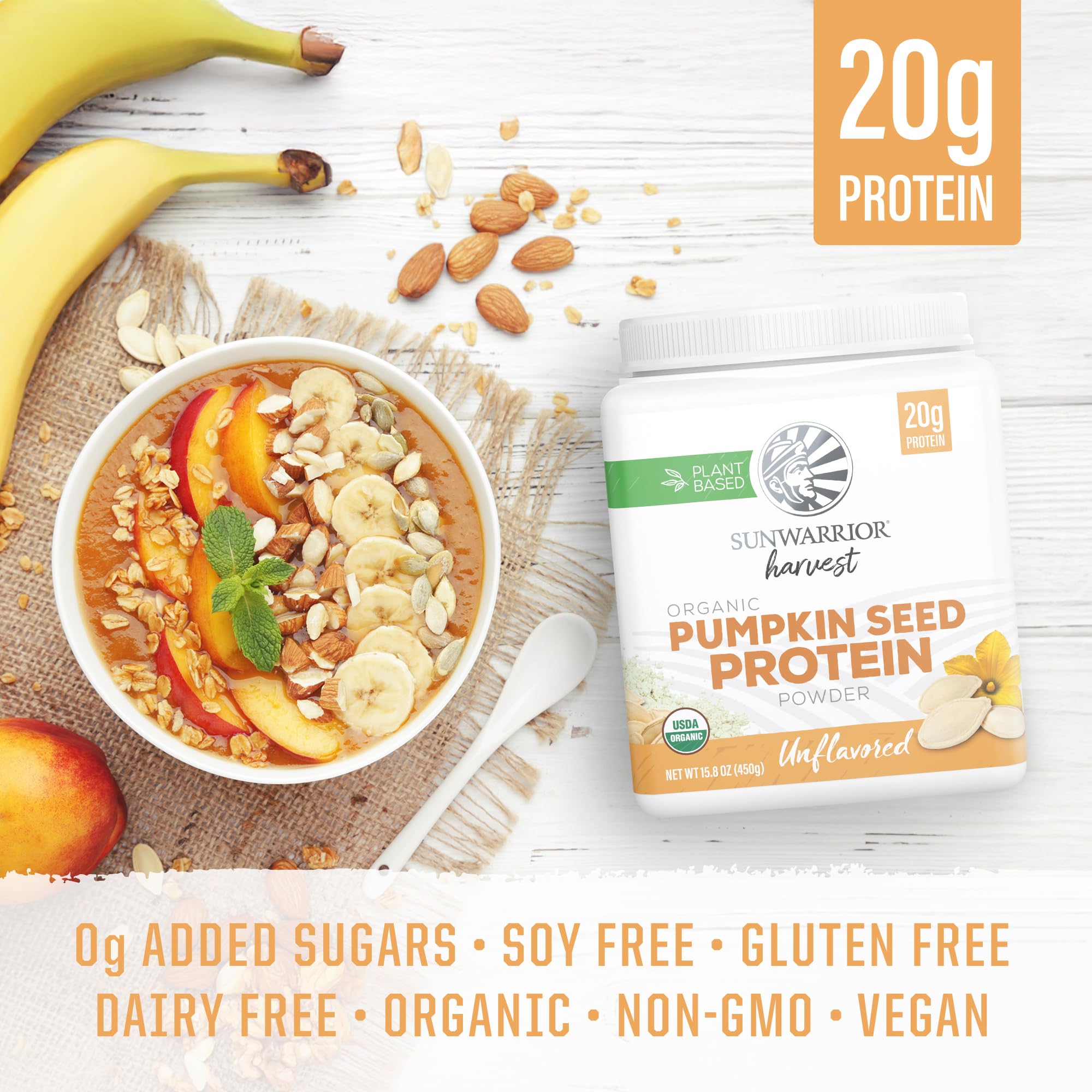 Organic Pumpkin Seed Protein Powder Cold Pressed, Simple Single-Ingredient Superfood Plant-Based, Easy to Digest All 9 Essential Amino Acids Mild Flavor for Smoothies