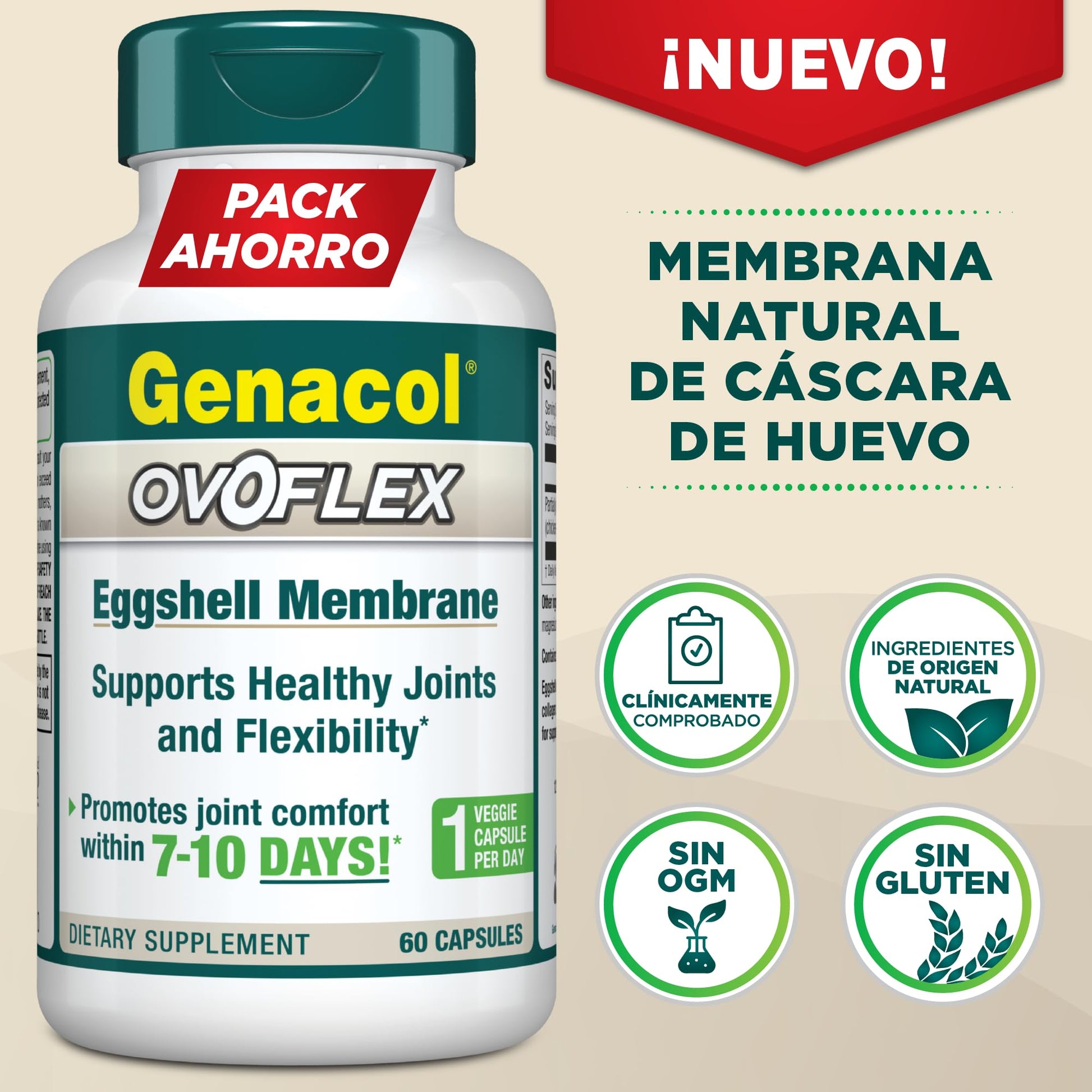Genacol Ovoflex – Natural Eggshell Membrane Supplement, Support Healthy Joints & Flexibility, Vegetarian Solution for Joint Care, Results in 7 Days, Value Pack, 60 Capsules (60-Day Supply) GenacolBuy Supplements Australia