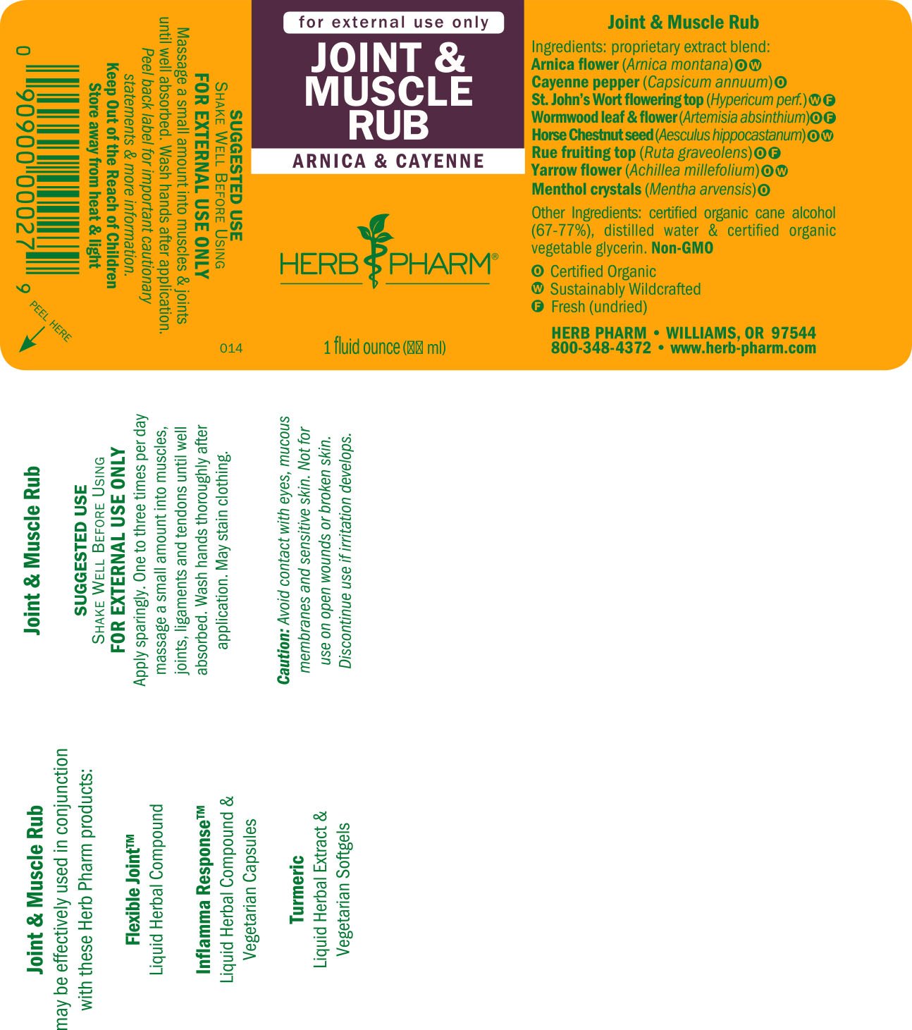 Herb Pharm Joint and Muscle Warming Rub with Cayenne Extract - 1 Ounce Herb PharmBuy Supplements Australia