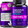 Magnesium Glycinate 1160mg + Aloe Vera, D3 & K2 Complex 90 Capsules - High Absorption, Non-Laxative - Supports, Muscle Function & Healthy Metabolism Chelated Formula ThinbiBuy Supplements Australia