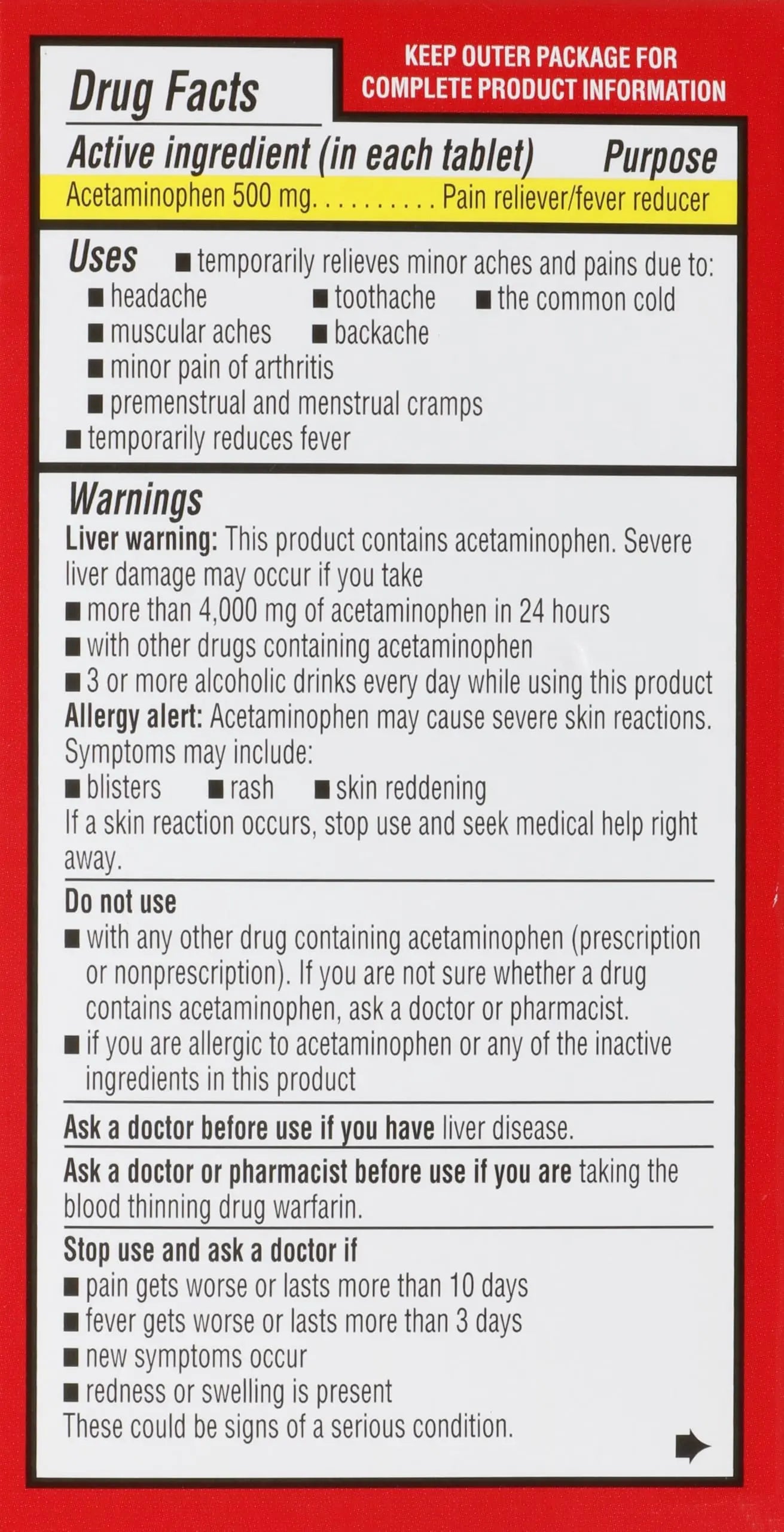 Rite Aid Extra Strength Acetaminophen Easy Tabs Tablets, 500 mg - 100 Count | Pain Reliever & Fever Reducer | Migraine Relief Products | Joint Pain Relief | Muscle Pain Relief | Menstrual Pain Relief Rite AidBuy Supplements Australia