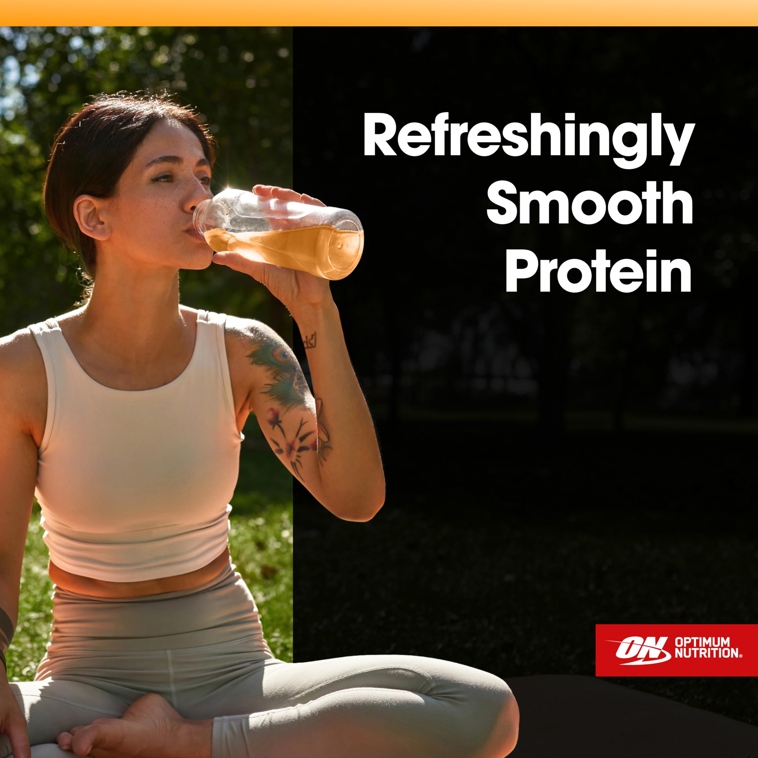 Optimum Nutrition Pro Quench, 10g Clear Protein, 10g Collagen peptides & Electrolyte Powder Drink Mix, Tropical Orange Mango, 20 Servings,