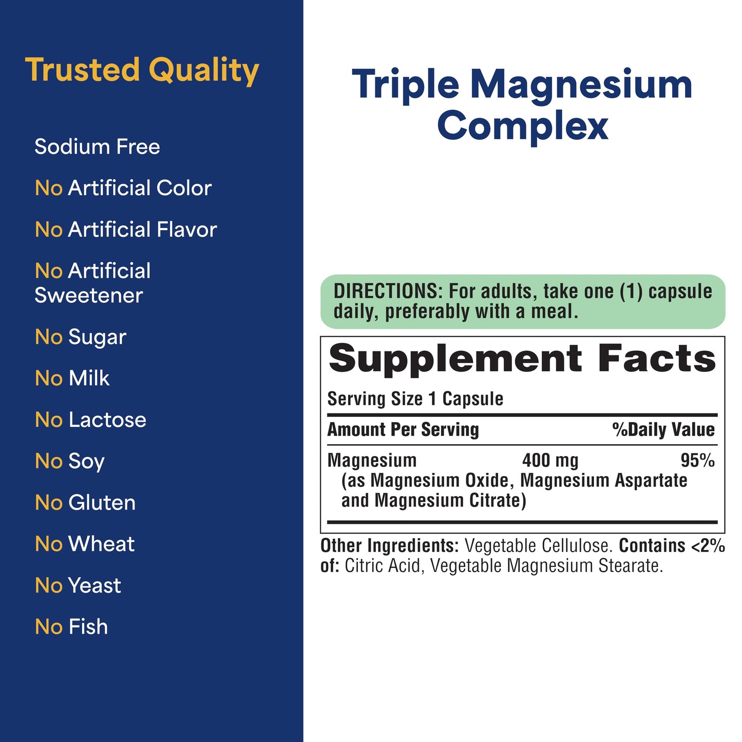 Puritan's Pride Triple Magnesium Complex with Magnesium Oxide, Aspartate, and Citrate 400mg, Dietary Supplement for Muscle, Heart, Nerve, and Bone Support, 120 Rapid Release Capsules Puritan's Pride buy supplements Au