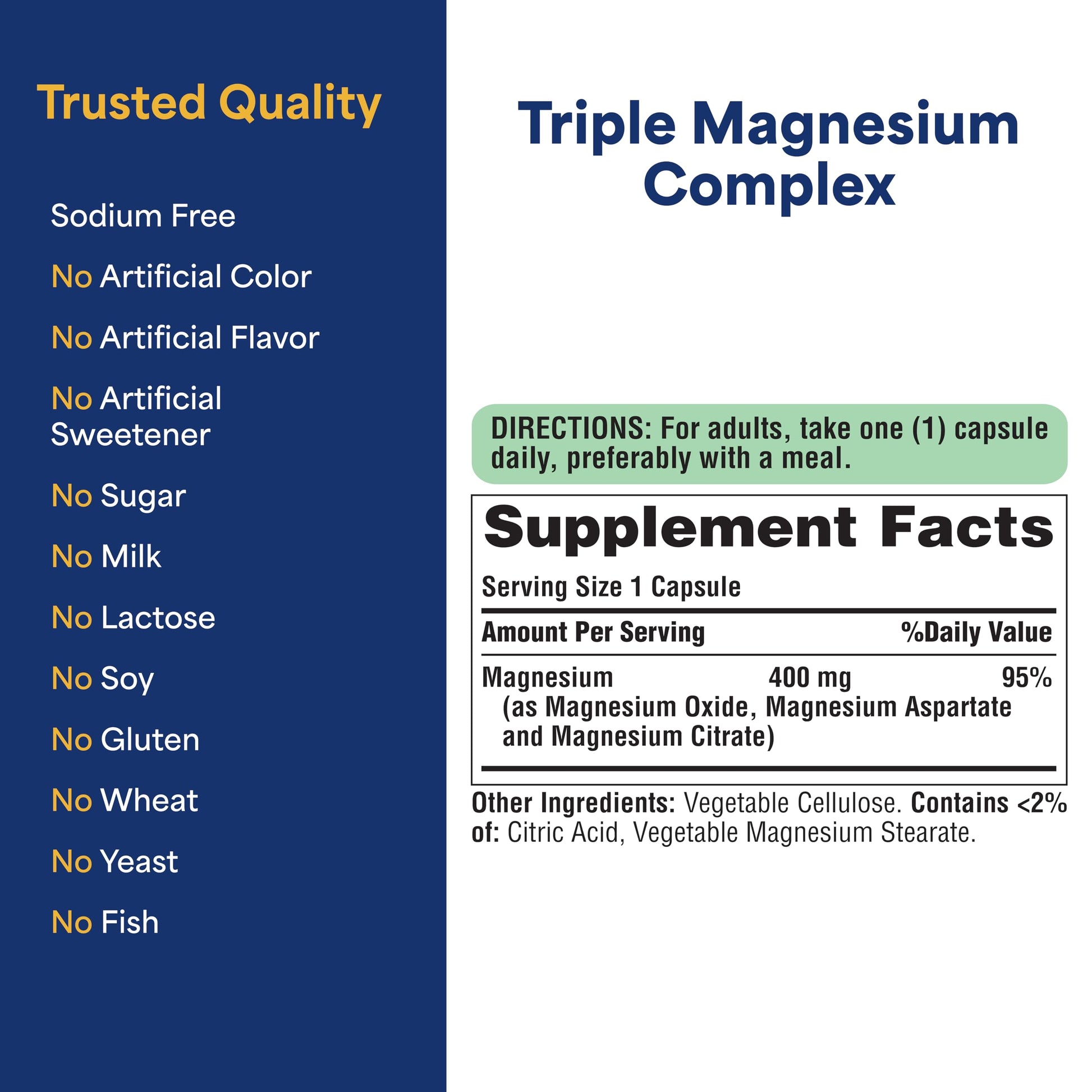 Puritan's Pride Triple Magnesium Complex with Magnesium Oxide, Aspartate, and Citrate 400mg, Dietary Supplement for Muscle, Heart, Nerve, and Bone Support, 120 Rapid Release Capsules Puritan's Pride buy supplements Au