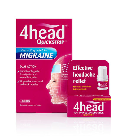 4Head Quickstrip Headache and Migraine Relief Strips - Pack of 4 4 HeadBuy Supplements Australia