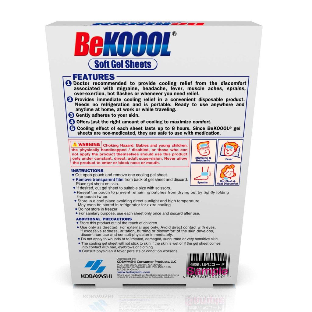BeKOOOL Migraine Gel Sheets - 4 Count BeKooolBuy Supplements Australia