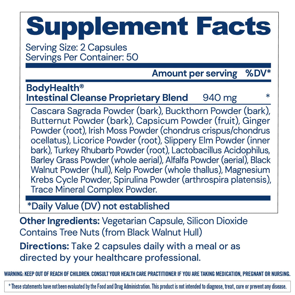 BodyHealth Intestinal Cleanse - Eliminate, Colon Cleanser Detox, Gentle Laxative Pills and Bowel Flush Constipation Relief for Adults, Body Cleanse for Colon Health