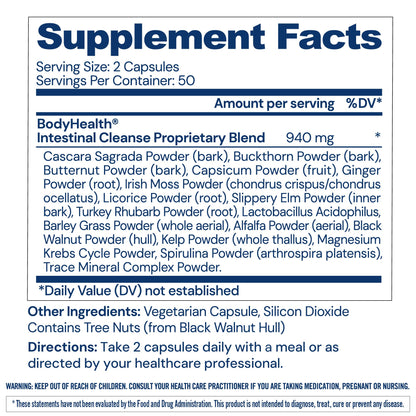 BodyHealth Intestinal Cleanse - Eliminate, Colon Cleanser Detox, Gentle Laxative Pills and Bowel Flush Constipation Relief for Adults, Body Cleanse for Colon Health