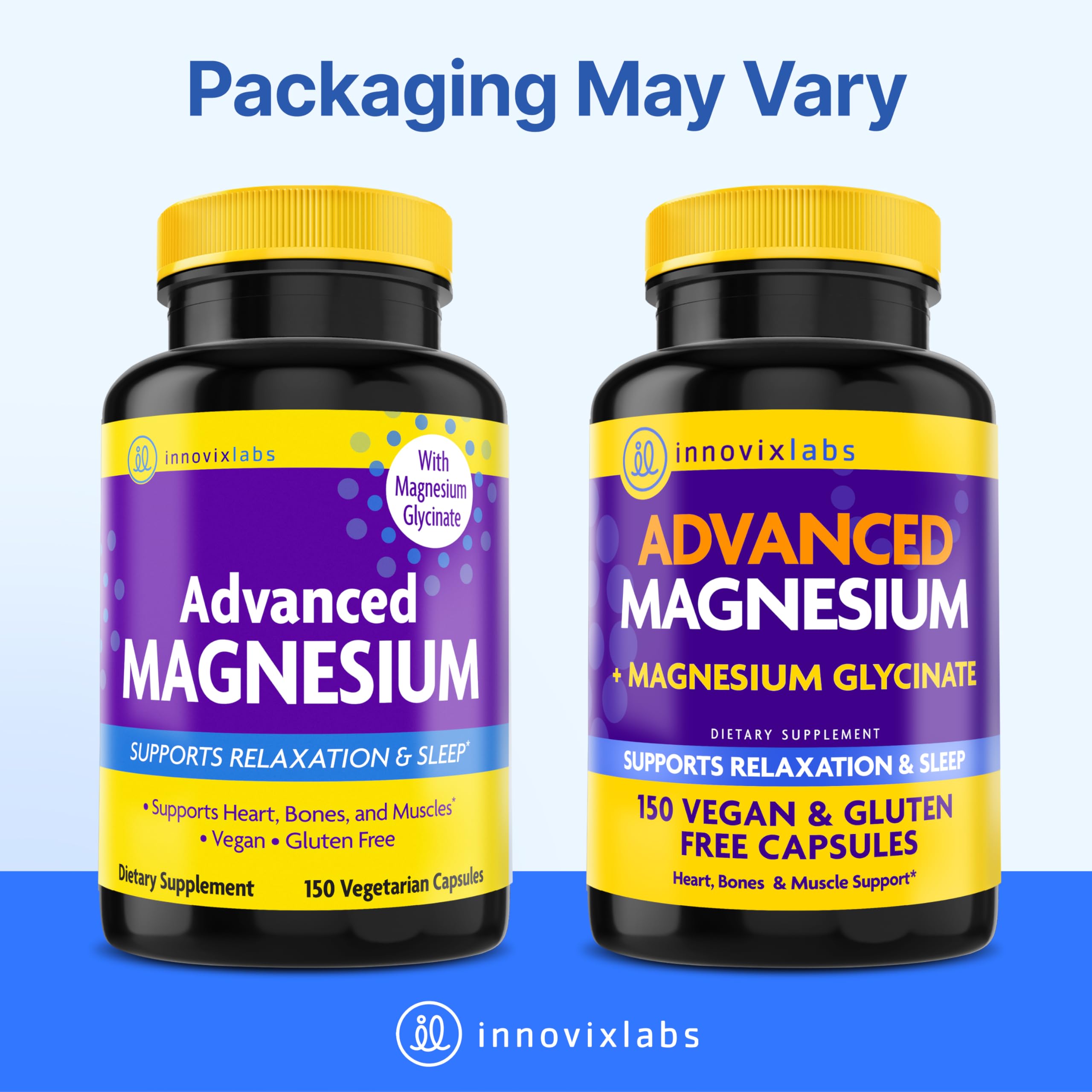InnovixLabs Advanced Magnesium Capsules - 150 Ct, 210 mg - Chelated Glycinate and Malate - High Absorption, Promotes Relaxation, Bones, Muscle Health, Vegan Malate Sleep Supplement InnovixLabs buy supplements Au
