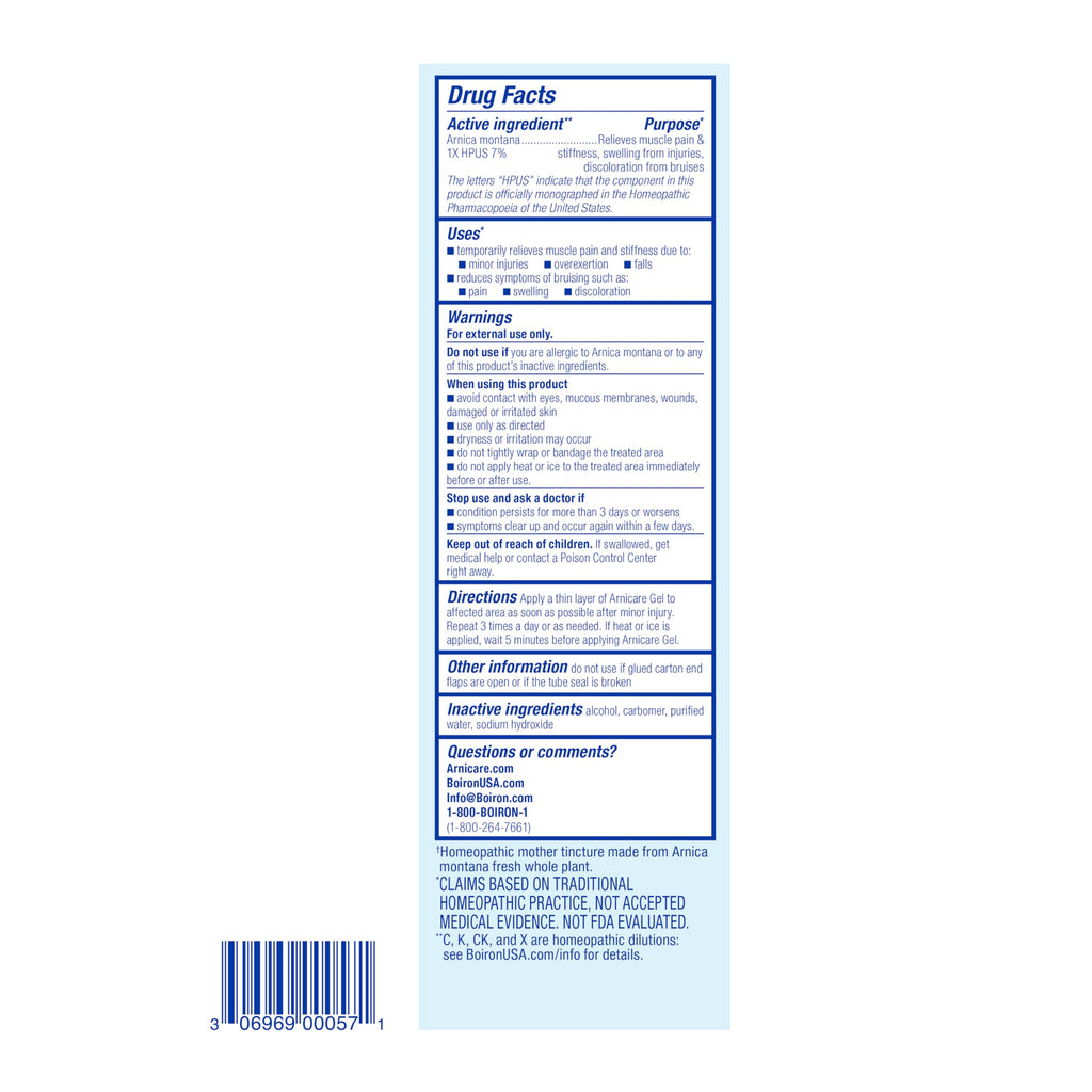 Boiron Arnicare Gel for Relief of Joint Pain, Muscle Pain, Muscle Soreness, and Swelling from Bruises or Injury - Non-greasy and Fragrance-Free - 4.2 oz BoironBuy Supplements Australia