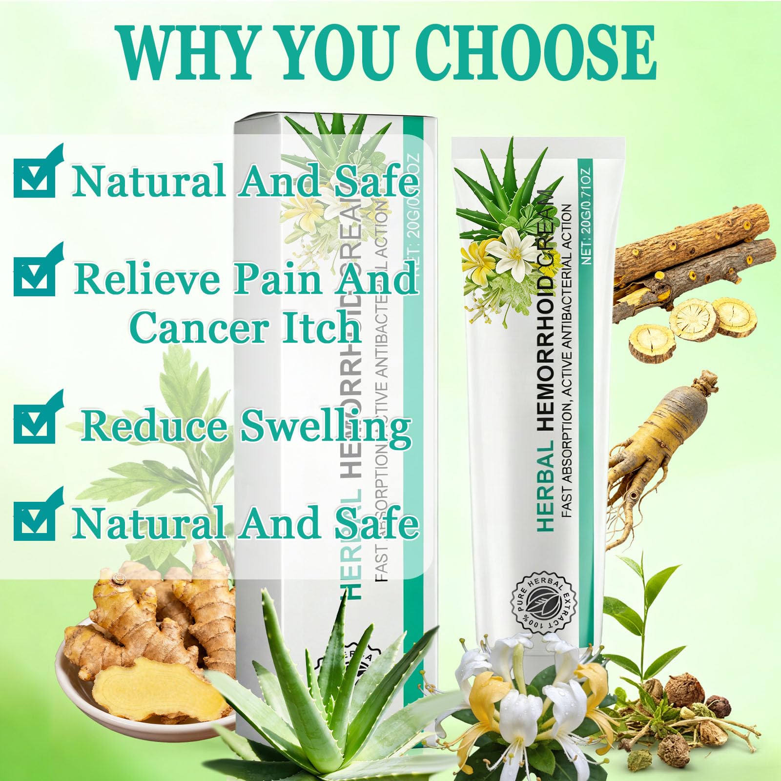 Hushblade Hemorrhoid Body Cream, Natural Herbal Hemorrhoid Cream, for Men and Women Moisturizing and Nourishing HushbladeBuy Supplements Australia