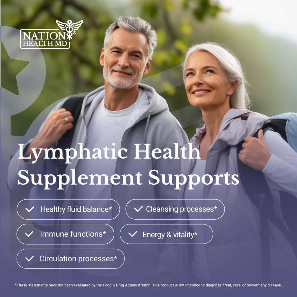 NATION HEALTH MD Lymph MD - Lymphatic Drainage Supplement - with Bromelain, Echinacea, Burdock Root, Dandelion, Rutin, Kelp & More - Lymph System Support for Women & Men - 60 Capsules NATION HEALTH MD buy supplements Au
