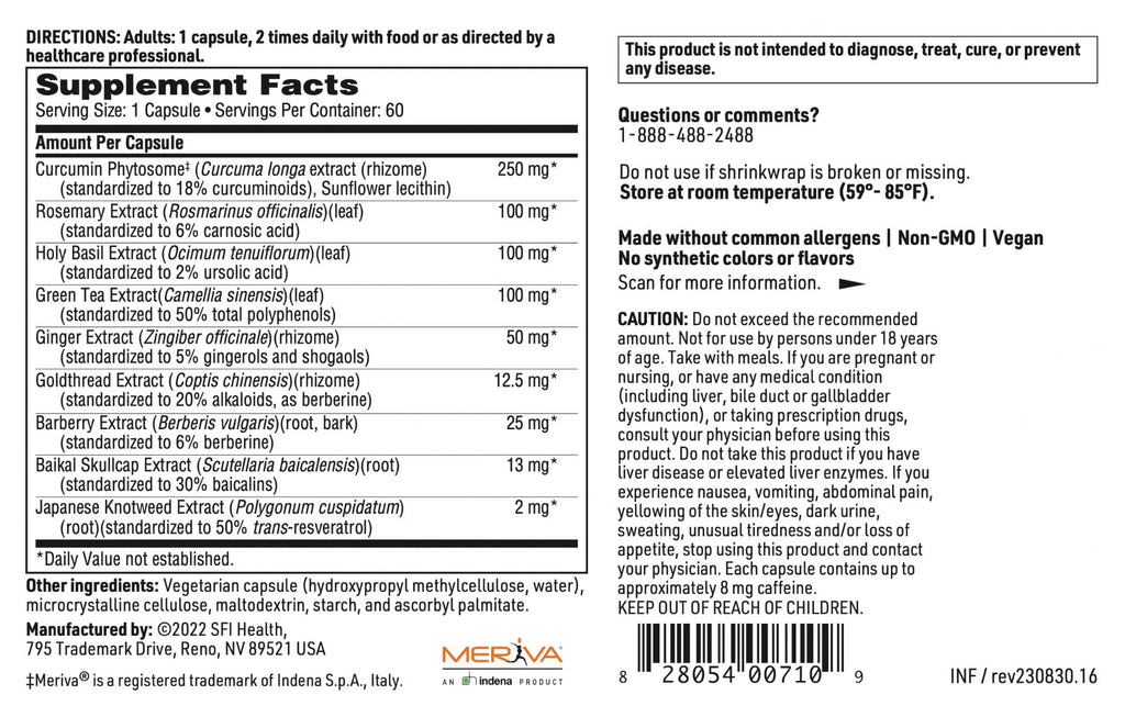 Klaire Labs SFI Health Inflathera - Phytonutrient Blend with Turmeric & Knotweed, Designed to Support Inflammation Response (60 Capsules) SFI HealthBuy Supplements Australia