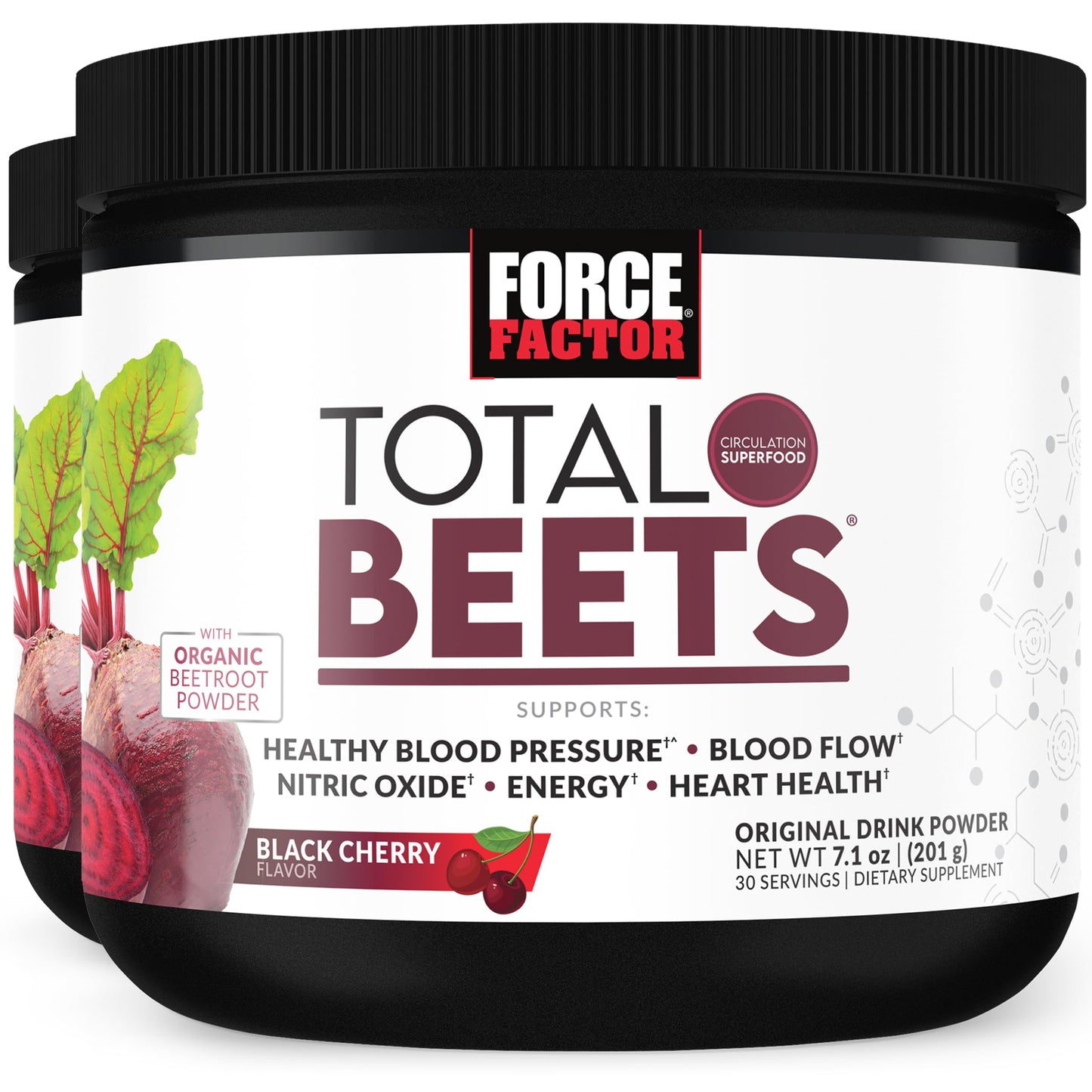Force Factor Total Beets Superfood Beet Root Powder 2-Pack, Nitrates to Support Circulation, Blood Flow, Nitric Oxide, Energy, Endurance, Stamina