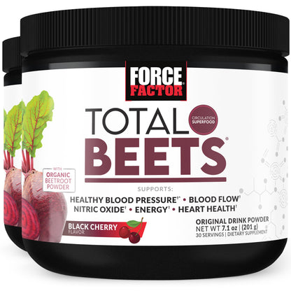 Force Factor Total Beets Superfood Beet Root Powder 2-Pack, Nitrates to Support Circulation, Blood Flow, Nitric Oxide, Energy, Endurance, Stamina