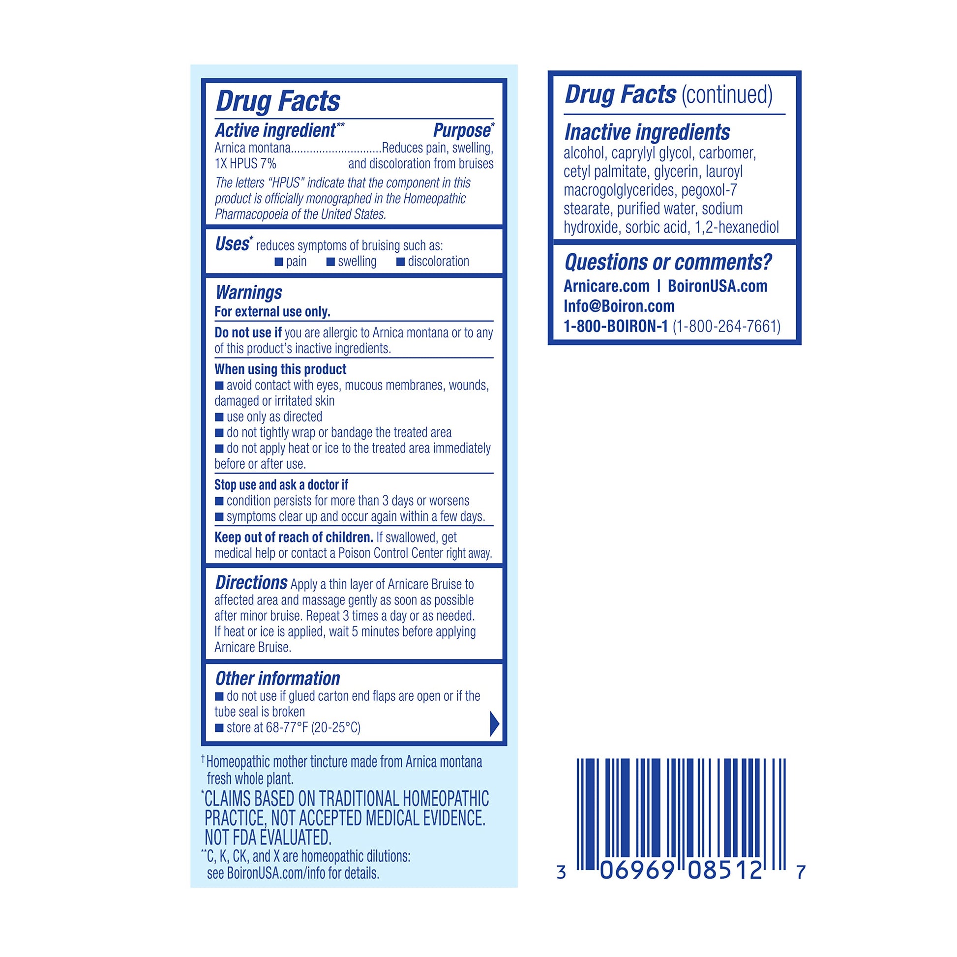Boiron Arnicare Bruise Cream for Pain Relief from Bruising and Swelling or Discoloration from Injury - 1.4 oz BoironBuy Supplements Australia