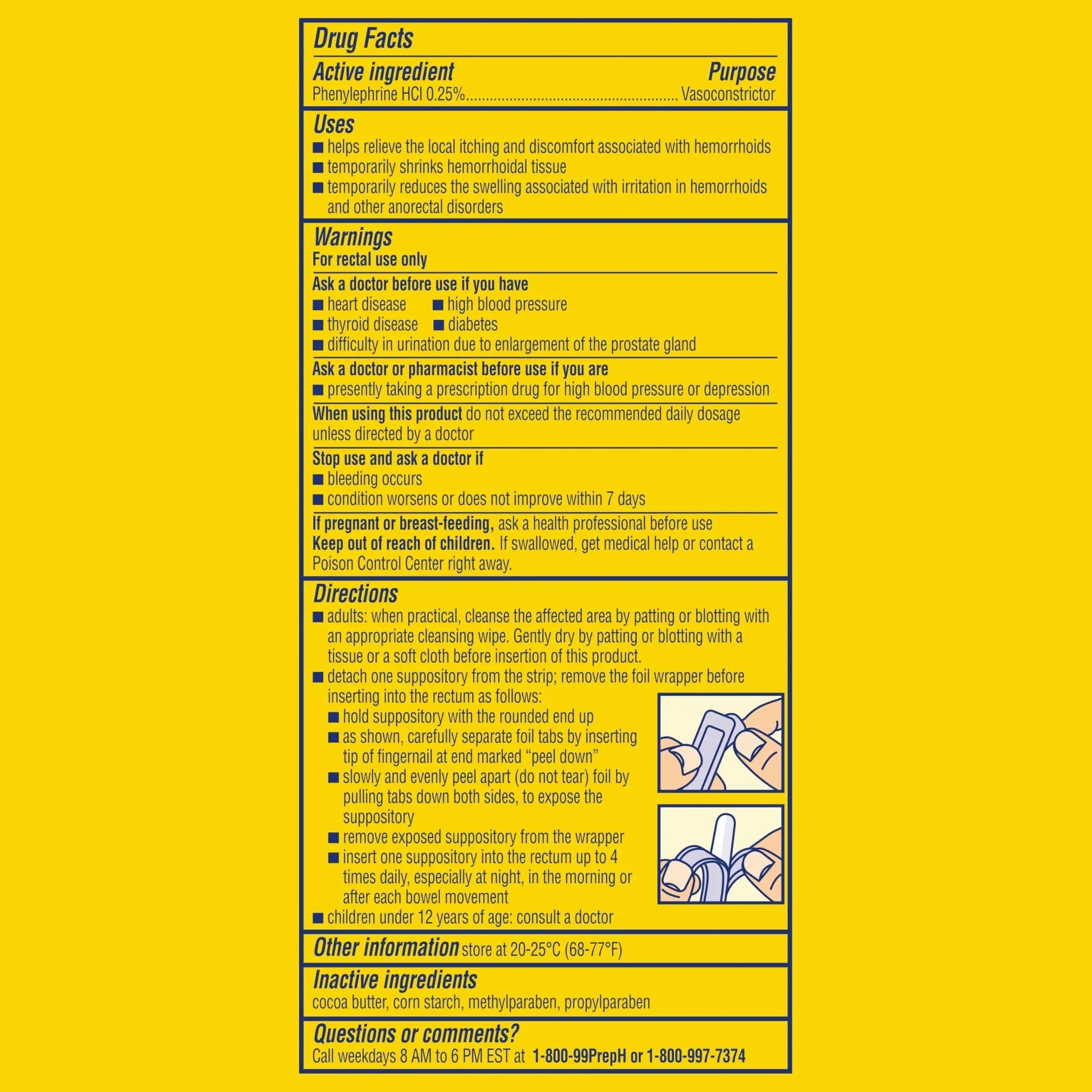 PREPARATION H Hemorrhoid Symptom Treatment Suppositories, Burning, Itching and Discomfort Relief (48 Count) Preparation HBuy Supplements Australia