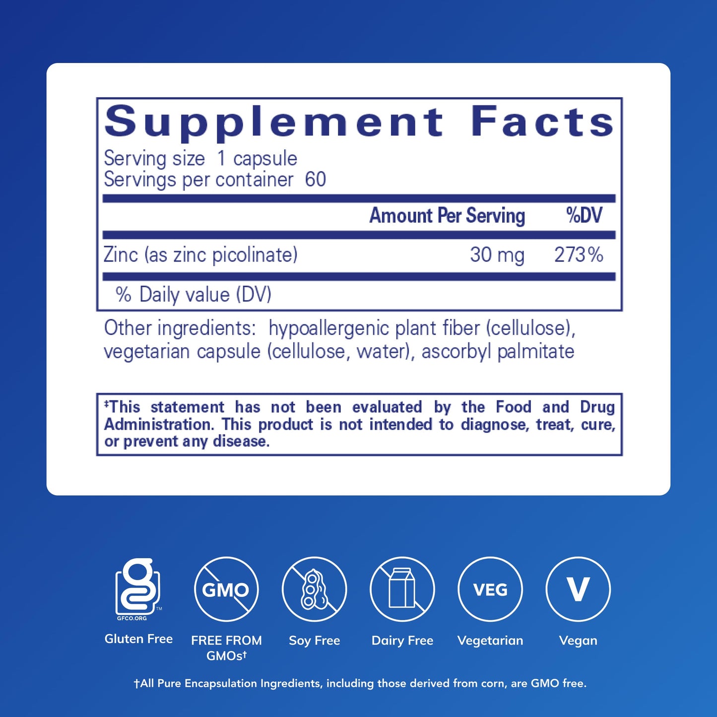 Pure Encapsulations Zinc 30 mg - Supplement for Immune System Support, Growth and Development, and Wound Healing