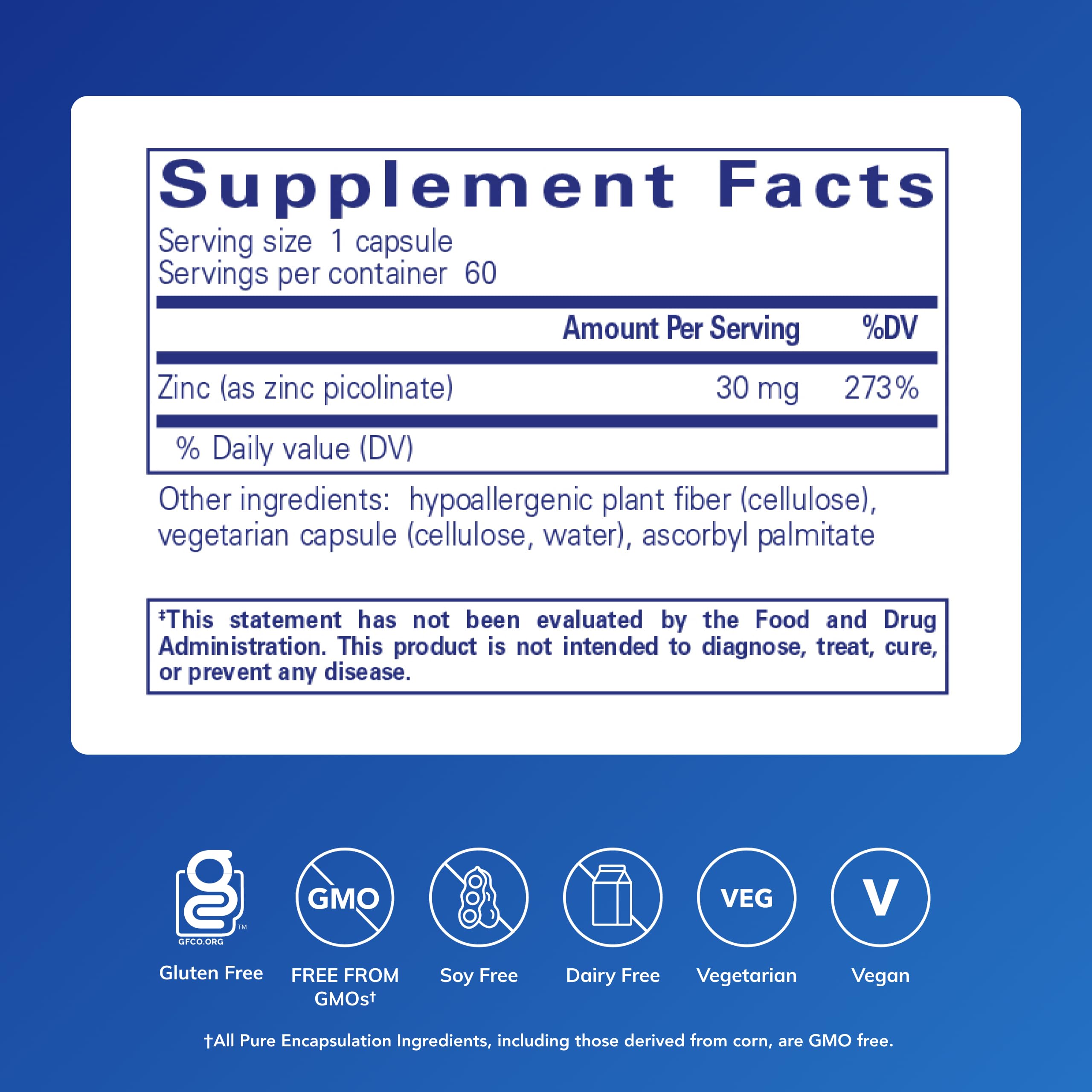 Pure Encapsulations Zinc 30 mg - Supplement for Immune System Support, Growth and Development, and Wound Healing