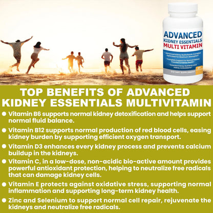 Advanced Kidney Essentials Multivitamin. Kidney Support Supplement for Complete Kidney Health. Kidney Health Supplement Kidney Restore