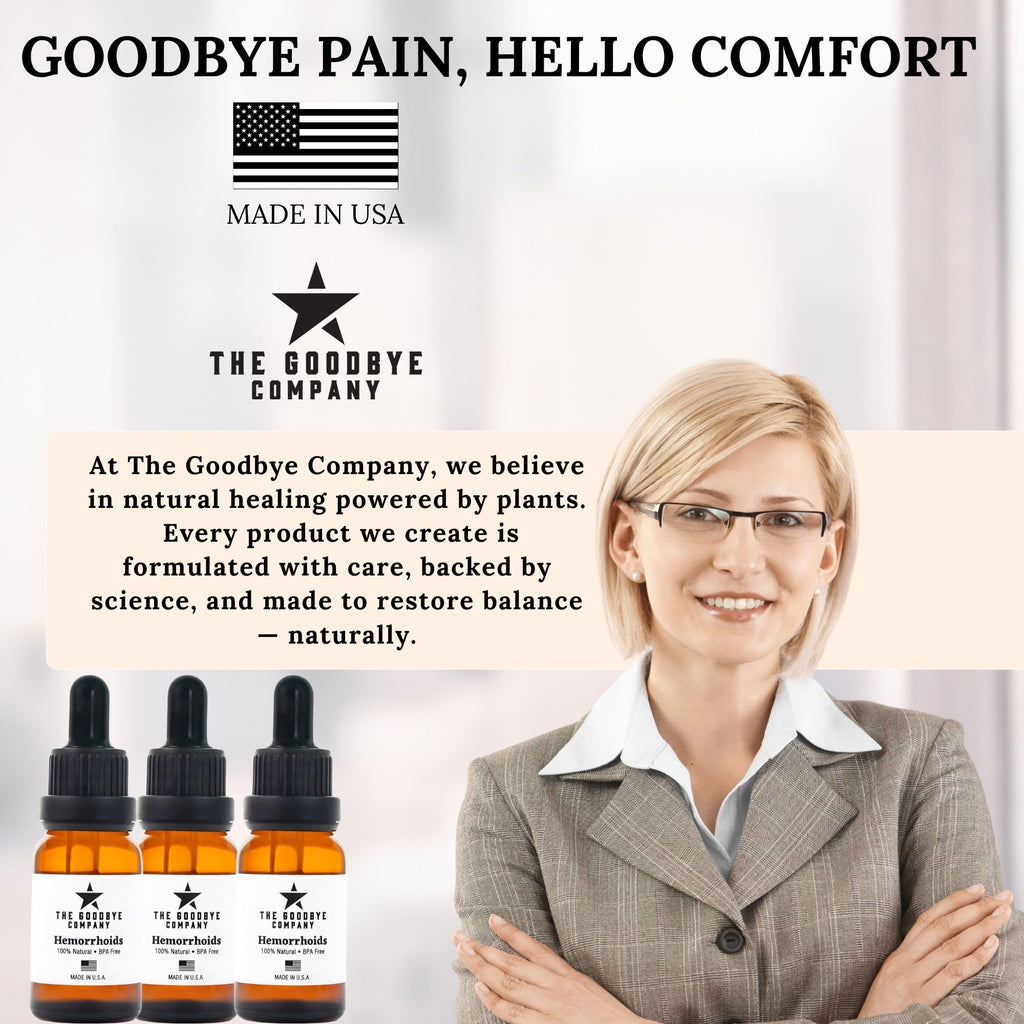 The Goodbye Company Organic Hemorrhoid Relief Serum - Natural Witch Hazel Treatment for Pain, Itch & Swelling - Internal External Soothing Formula - Vegan, USA Made, 15mL The Goodbye CompanyBuy Supplements Australia