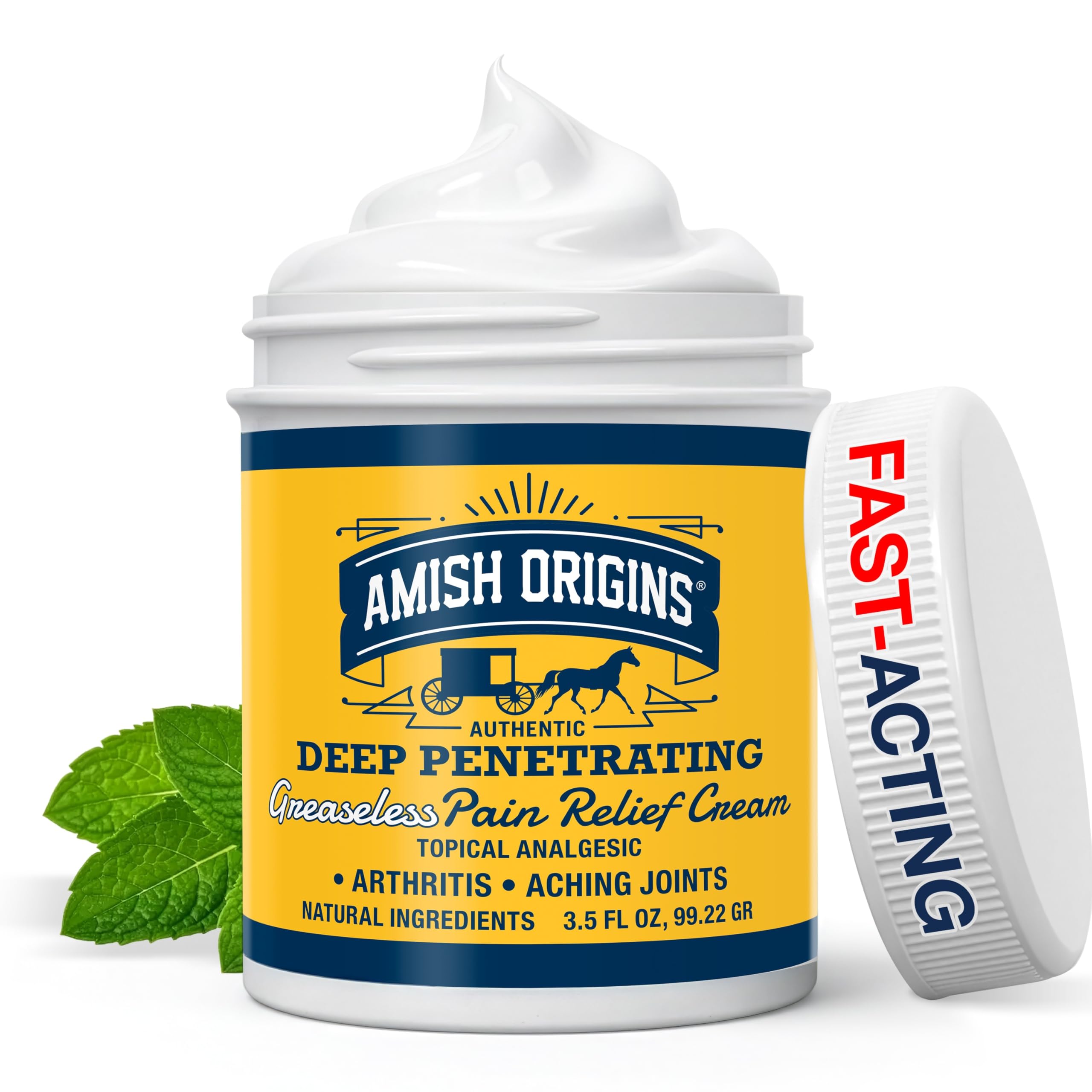 Amish Origins Arthritis Pain Relief Cream - 3.5 oz - Maximum Strength Deep Penetrating for Joint, Muscle, Knee, Back, Feet, Hand, Ankle, Aches, 1 Pack Amish OriginsBuy Supplements Australia