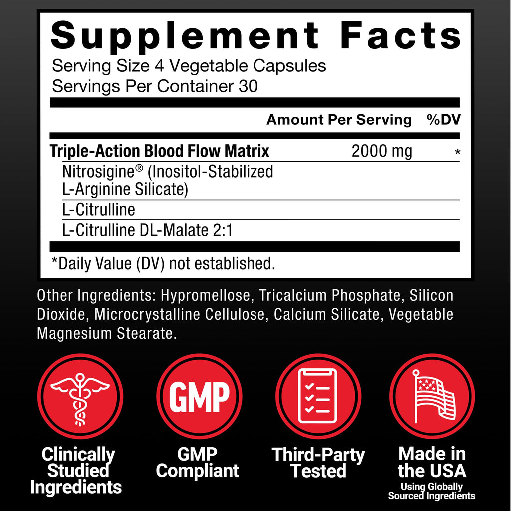 Force Factor Nitric Oxide Booster, Fast-Acting Formula with L-Arginine, Boosts Nitric Oxide Levels, Maximize Muscle Pumps, Enhance Endurance