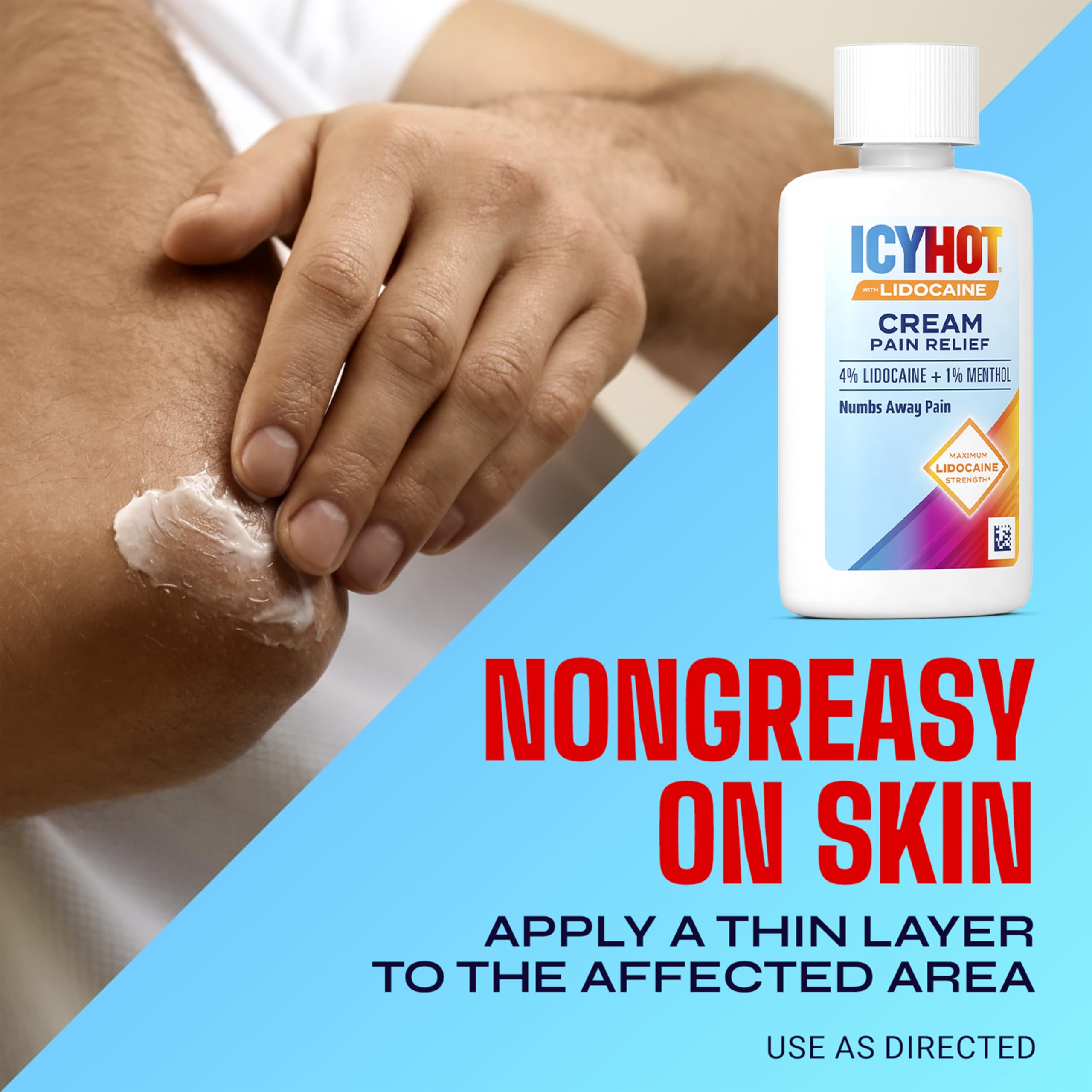 Icy Hot Lidocaine Pain Relief Cream, Numb Aggravated Nerves with Max Strength Lidocaine 4% and Menthol 1%, Fast-Acting Pain Relief for Minor Pain, Backaches, Sprains and Strains, 1.75 oz Icy HotBuy Supplements Australia