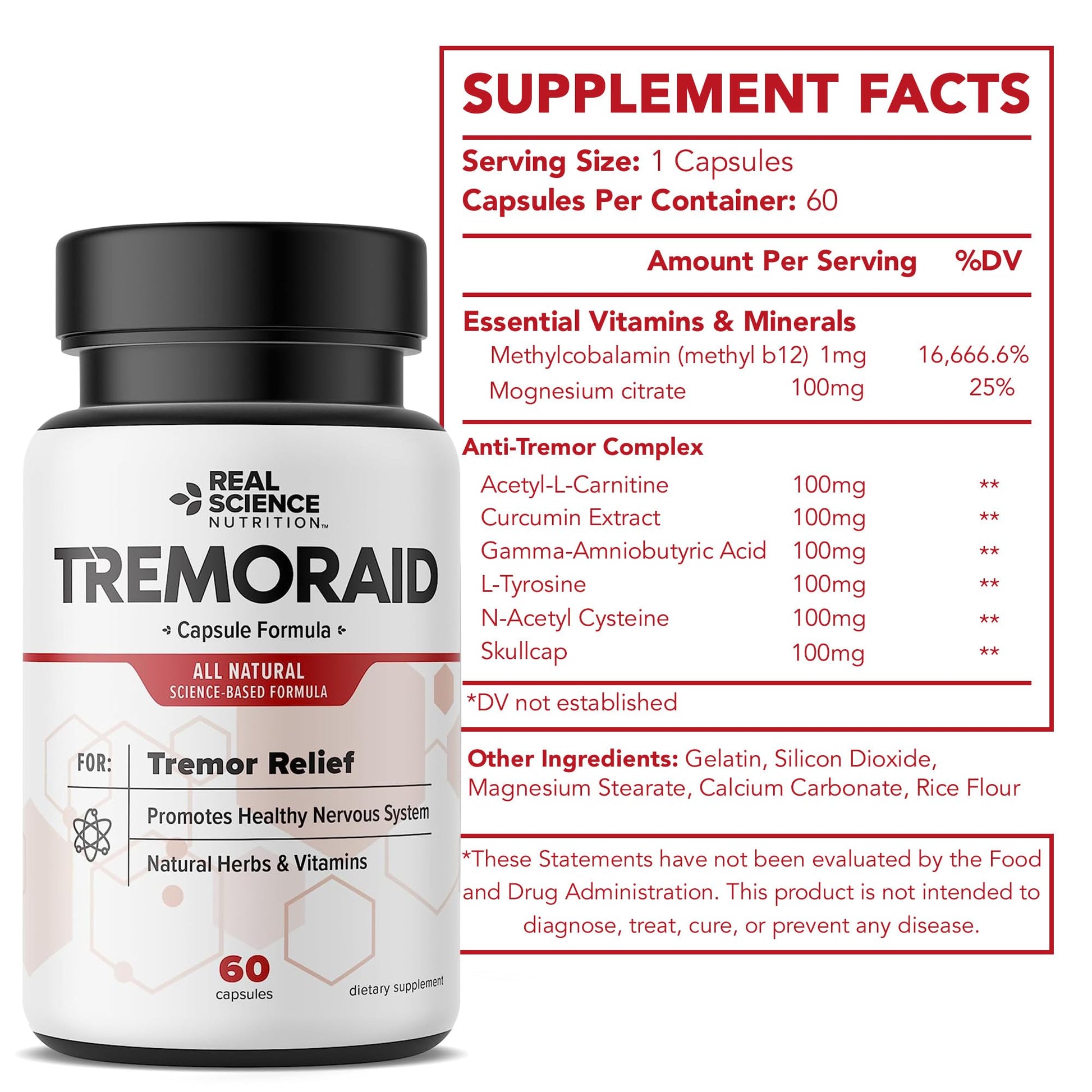 Tremoraid Essential Tremor Relief Supplements (60 Caps)* (3 Bottles) TremoraidBuy Supplements Australia