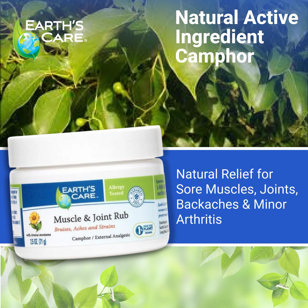Earth's Care Muscle & Joint Rub - for Sore Muscles, Bruises, Aches and Strains - 2.5 OZ. Earth's CareBuy Supplements Australia